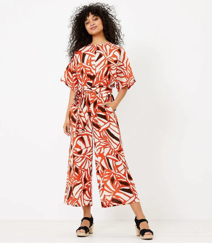 LOFT LOFT Beach Tie Back Dolman Jumpsuit Atomic Orange Women Jumpsuits and Rompers LOFT LOFT Beach Tie Back Dolman Jumpsuit Atomic Orange Women Jumpsuits and Rompers