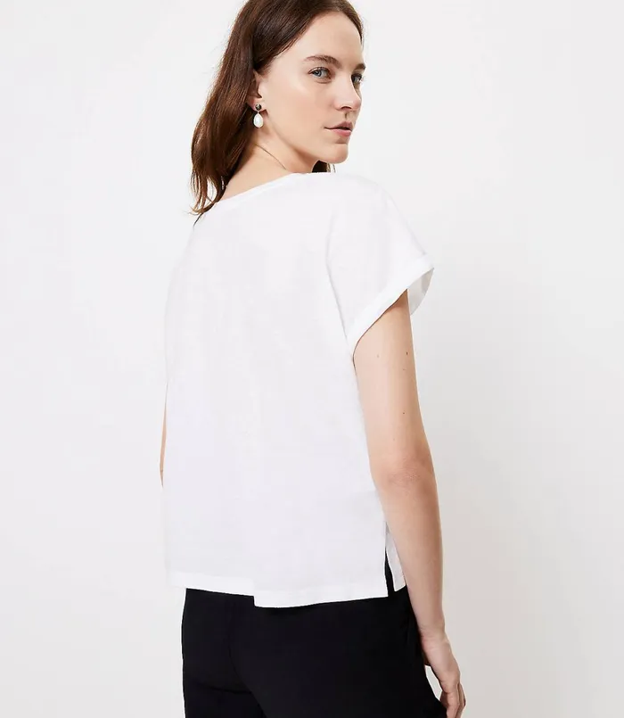 LOFT LOFT Beach Vacay Mode Tee White Women Swim and Beach