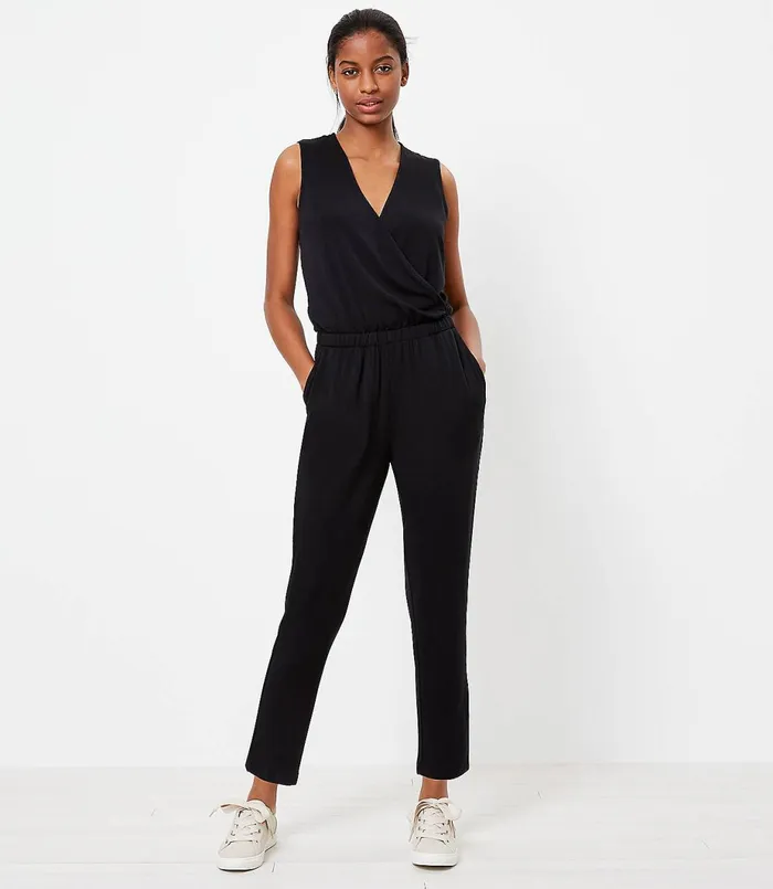 LOFT Lou and Grey Signature Softblend Crossover Jumpsuit Black Women Jumpsuits and Rompers LOFT Lou and Grey Signature Softblend Crossover Jumpsuit Black Women Jumpsuits and Rompers