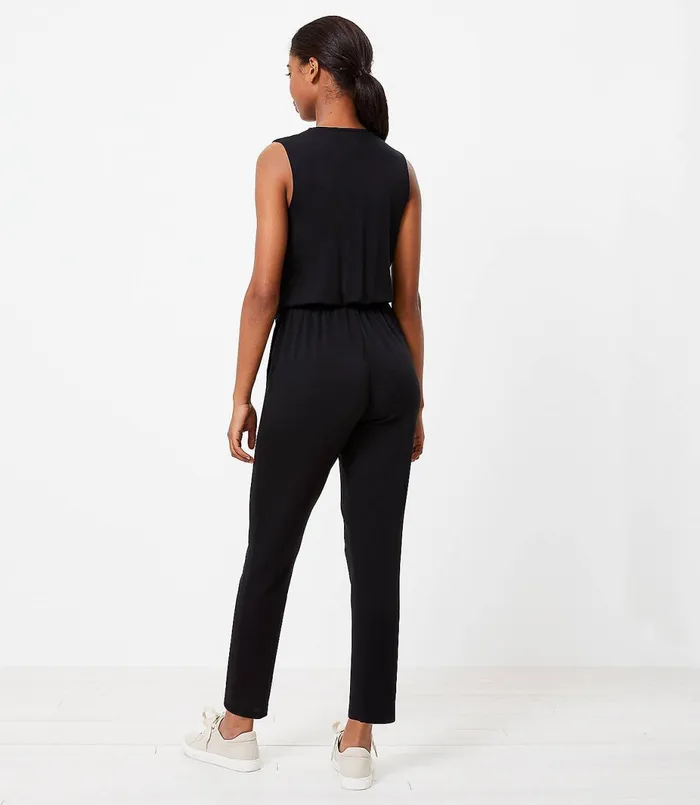 LOFT Lou and Grey Signature Softblend Crossover Jumpsuit Black Women Jumpsuits and Rompers