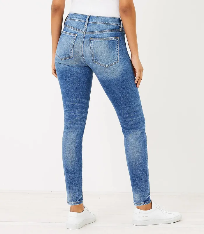 LOFT Petite Skinny Jeans In Authentic Mid Vintage Wash Authentic Mid Vintage Wash Women Petite Jeans