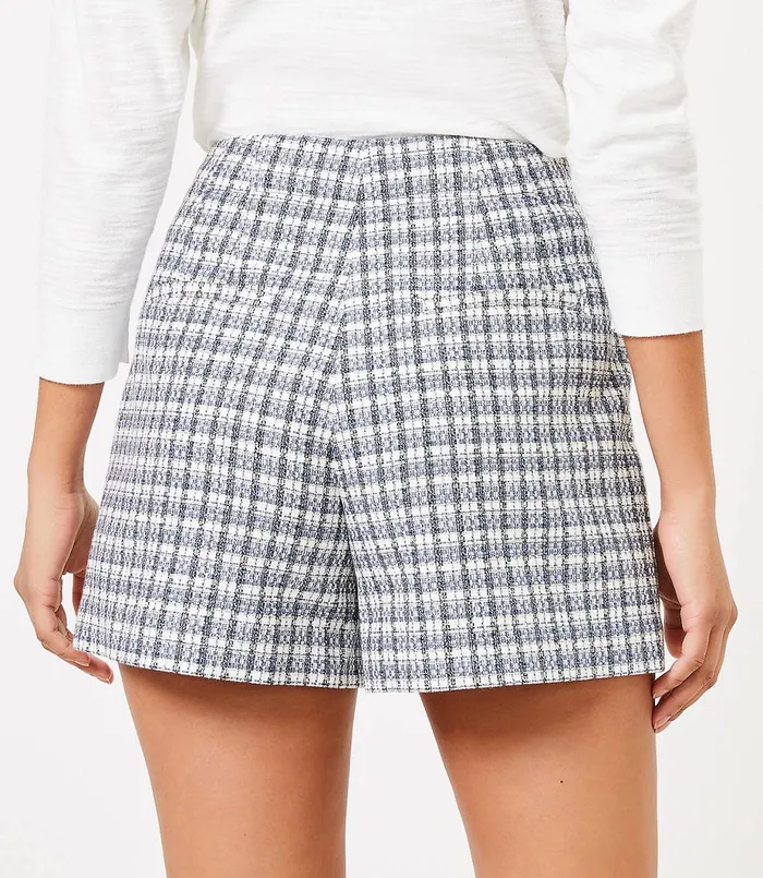 LOFT Structured Shorts In Tweed Blue Multi Women Shorts