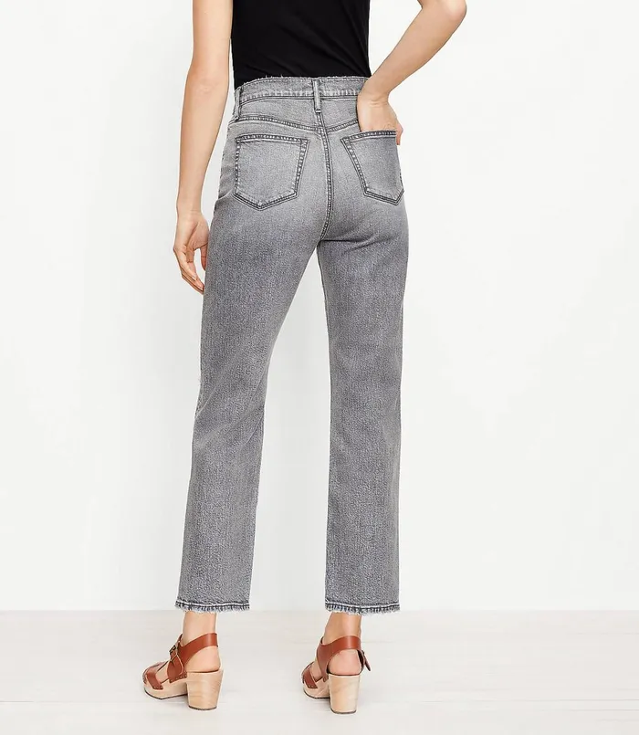 LOFT The 90s Straight Jean In Authentic Light Grey Wash Authentic Light Grey Wash Women Jeans