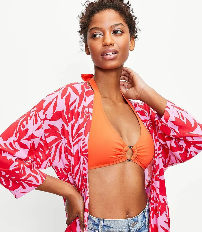 LOFT Tropic Duster Bright Cherry Women Wraps and Scarves