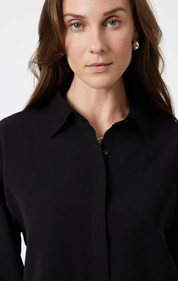 Long Sleeve Tencel Shirt In Black Women Mavi Jeans Shirts Long Sleeve Tencel Shirt In Black Women Mavi Jeans Shirts