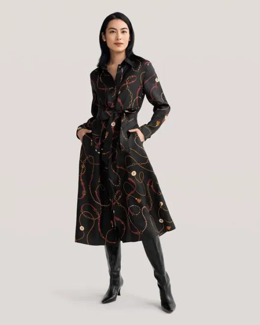 Louisville Print Trench Dress Women Jumpsuits Lilysilk Outerwear