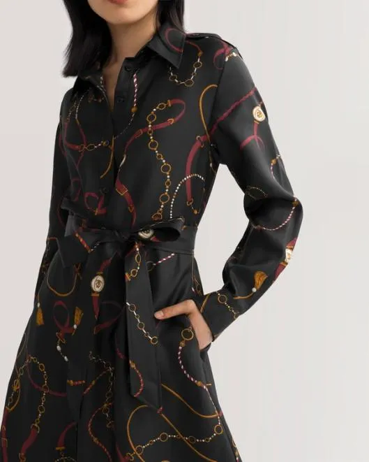 Louisville Print Trench Dress Women Jumpsuits Lilysilk Outerwear