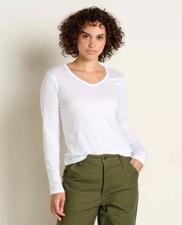 Loungewear and Sleep ToadandCo Women8217s Marley II Long Sleeve Tee White
