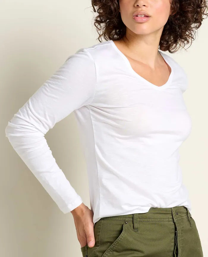 Loungewear and Sleep ToadandCo Women8217s Marley II Long Sleeve Tee White