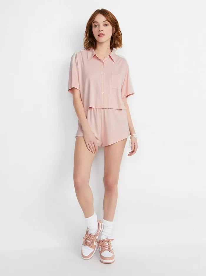 Loungewear Women Alice Olivia Big Feelings Madden Short Sleeve Pj Set Rosy Pink