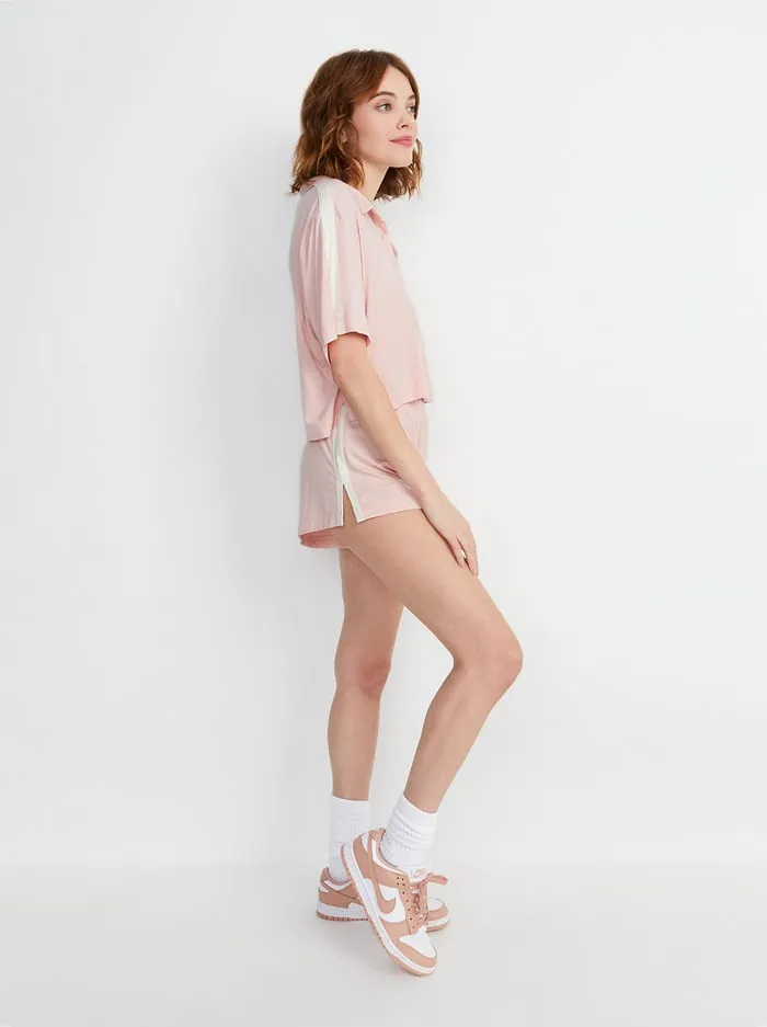 Loungewear Women Alice Olivia Big Feelings Madden Short Sleeve Pj Set Rosy Pink