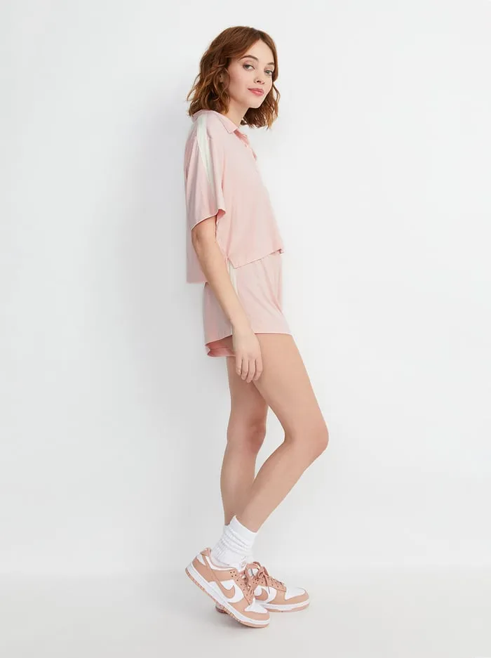 Loungewear Women Alice Olivia Big Feelings Madden Short Sleeve Pj Set Rosy Pink
