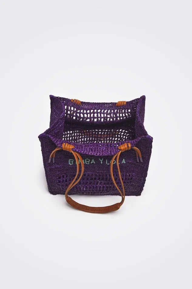 M Purple Raffia Tote Bag Purple Women Bimba Y Lola Raffia Bags M Purple Raffia Tote Bag Purple Women Bimba Y Lola Raffia Bags