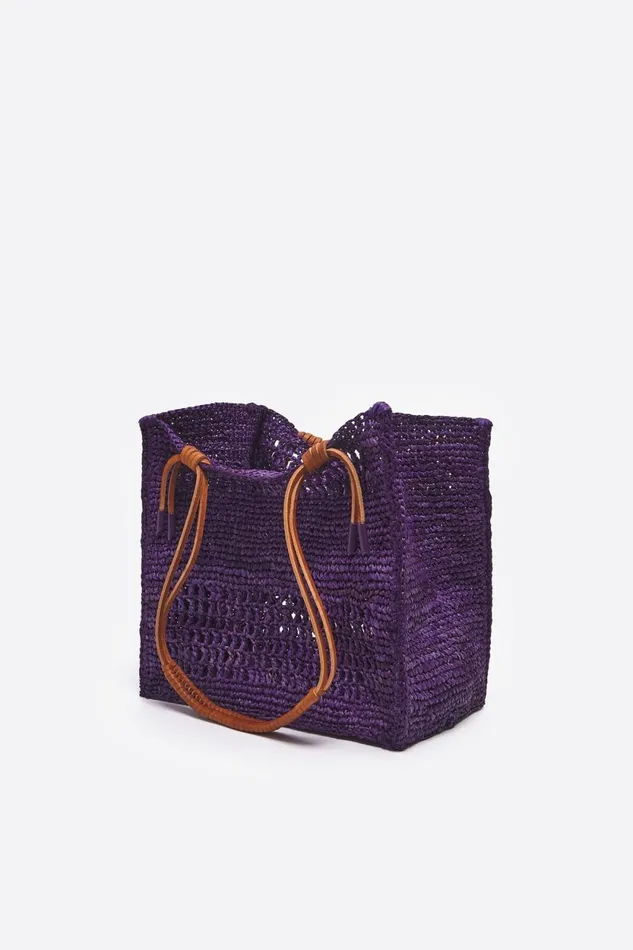M Purple Raffia Tote Bag Purple Women Bimba Y Lola Raffia Bags M Purple Raffia Tote Bag Purple Women Bimba Y Lola Raffia Bags