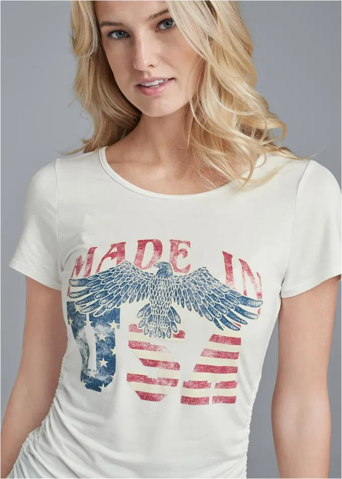 MADE IN USA TEE White Multi Women VENUS Casual Tops
