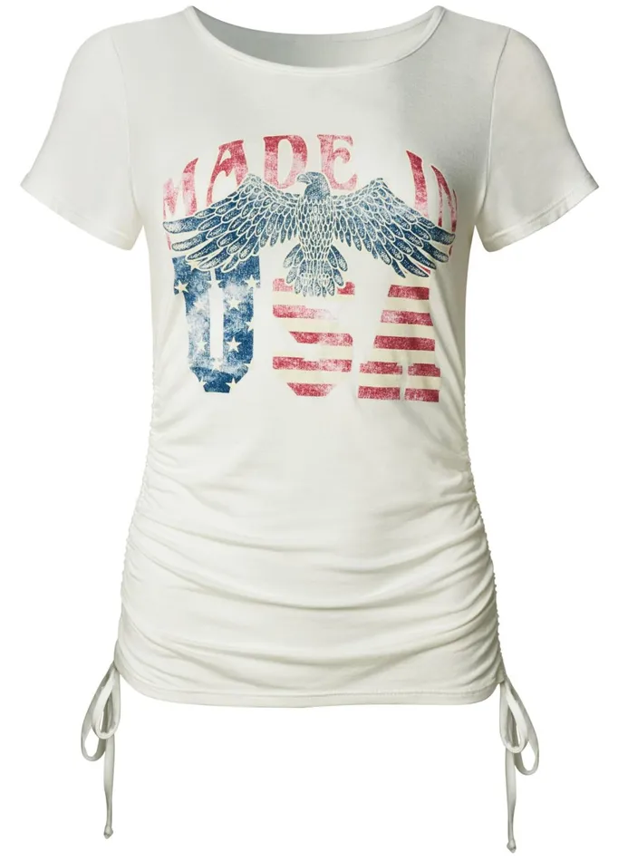 MADE IN USA TEE White Multi Women VENUS Casual Tops