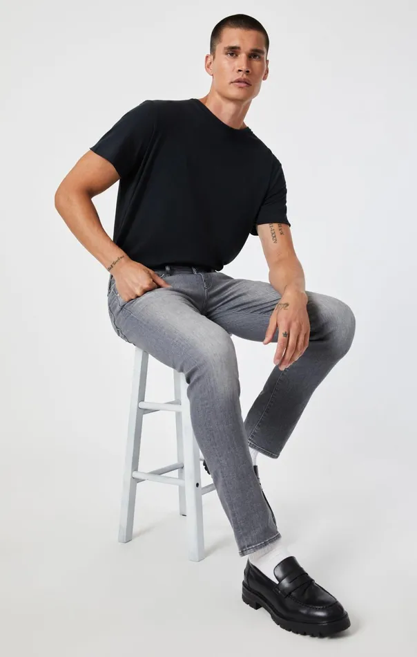Marcus Slim Straight Leg In Mid Grey Feather Blue Men Mavi Jeans Denim