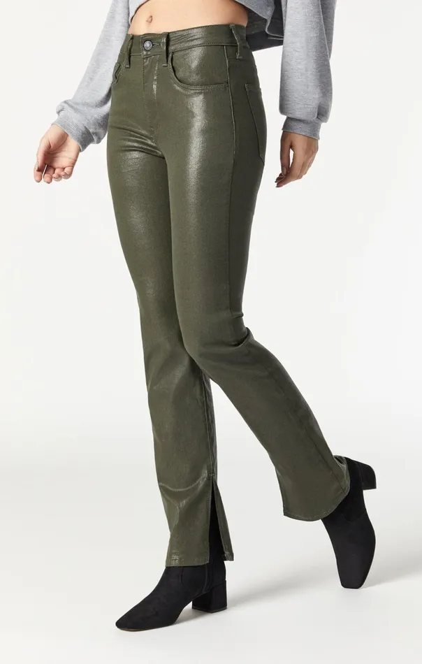 Maria Slit Hem Flare In Khaki Jeather Women Mavi Jeans Pants Maria Slit Hem Flare In Khaki Jeather Women Mavi Jeans Pants