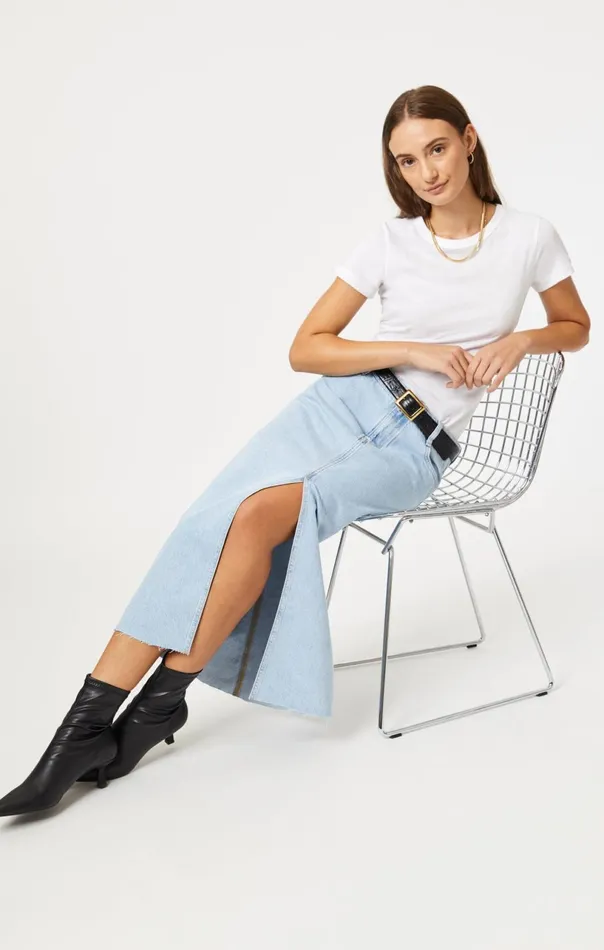 Marin Skirt In Bleached Denim Women Mavi Jeans Dresses and Skirts Marin Skirt In Bleached Denim Women Mavi Jeans Dresses and Skirts
