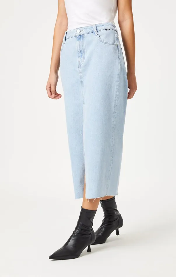Marin Skirt In Bleached Denim Women Mavi Jeans Dresses and Skirts Marin Skirt In Bleached Denim Women Mavi Jeans Dresses and Skirts
