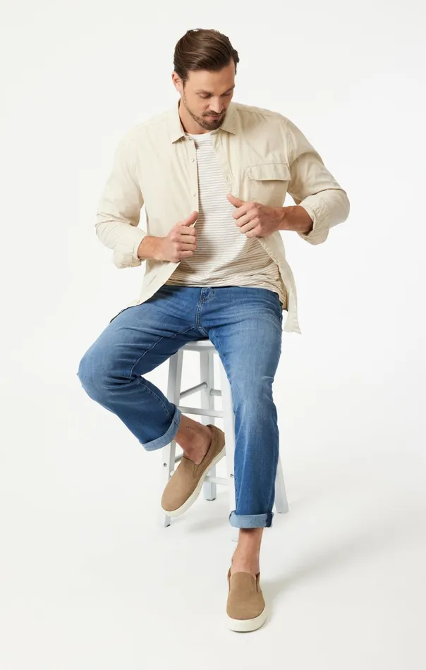Matt Relaxed Straight Leg In Mid Brushed Feather Blue Men Mavi Jeans Denim Matt Relaxed Straight Leg In Mid Brushed Feather Blue Men Mavi Jeans Denim