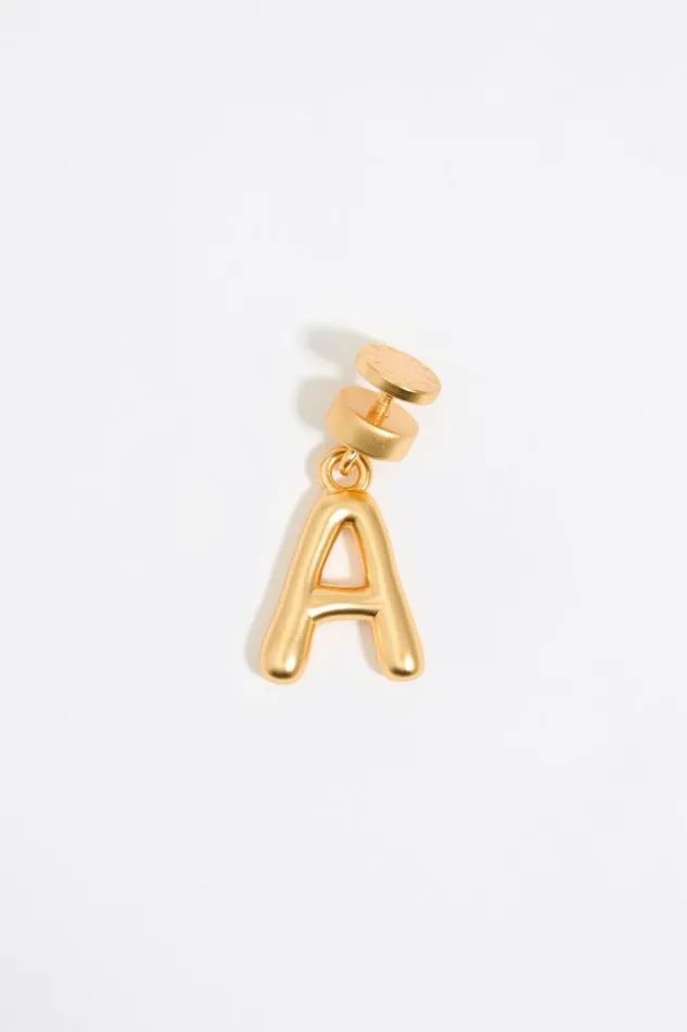 Matte Gold Letter A Charm Gold Yellow Women Bimba Y Lola Bag Charms
