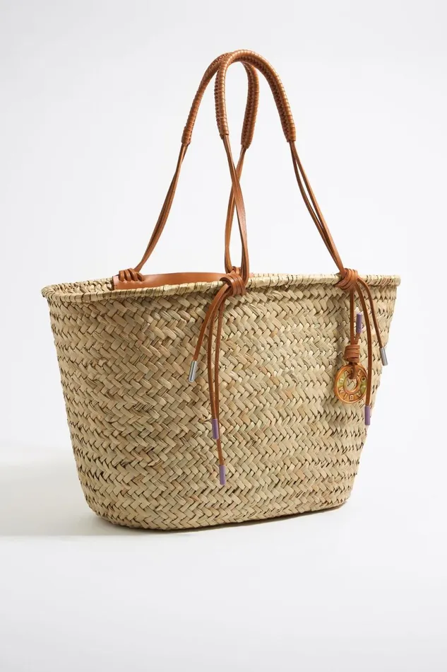 Maxi Natural Basket Natural Women Bimba Y Lola Raffia Bags