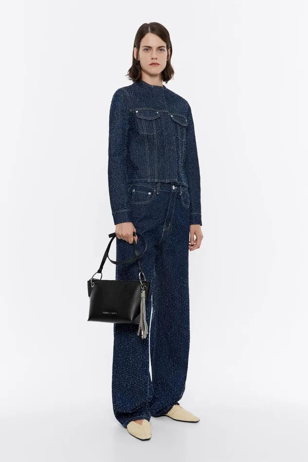 Medium Black Leather Trapezium Bag Black Women Bimba Y Lola Crossbody Bags Medium Black Leather Trapezium Bag Black Women Bimba Y Lola Crossbody Bags