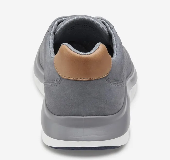 Men Activate UThroat Gray Nubuck JohnstonandMurphy LaceUps