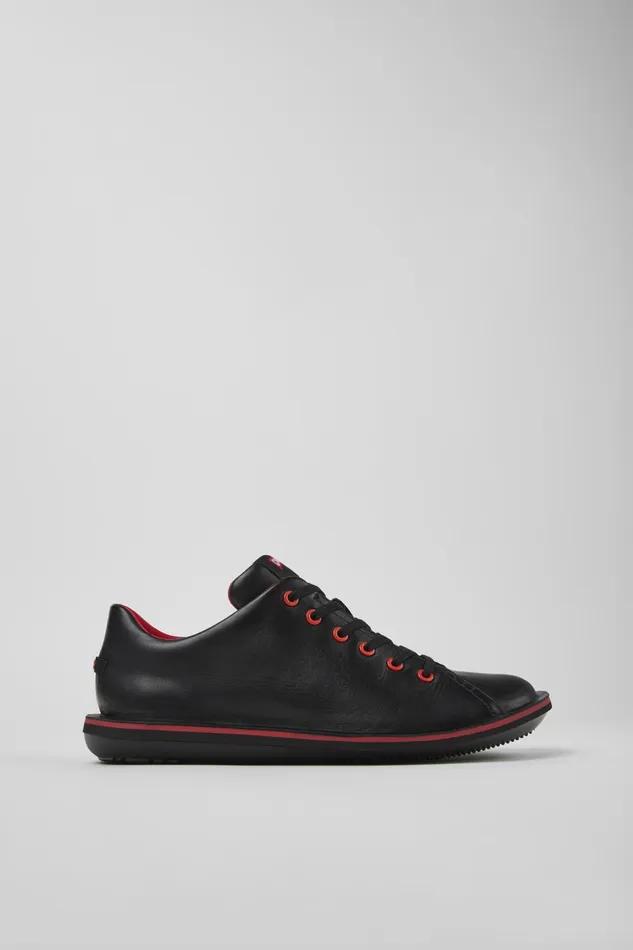 Men Beetle Black Leather Shoe Camper Casual Shoes Men Beetle Black Leather Shoe Camper Casual Shoes