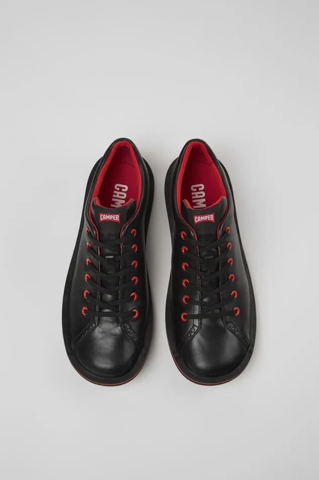 Men Beetle Black Leather Shoe Camper Casual Shoes Men Beetle Black Leather Shoe Camper Casual Shoes