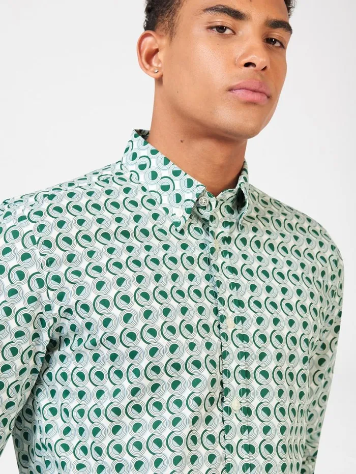 Men Ben Sherman Archive Print Shirts Signature Retro Print Shirt