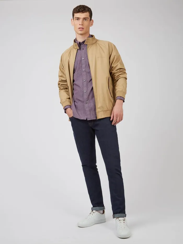 Men Ben Sherman Heritage Check Shirts Signature LongSleeve Gingham Shirt 8211 Violet