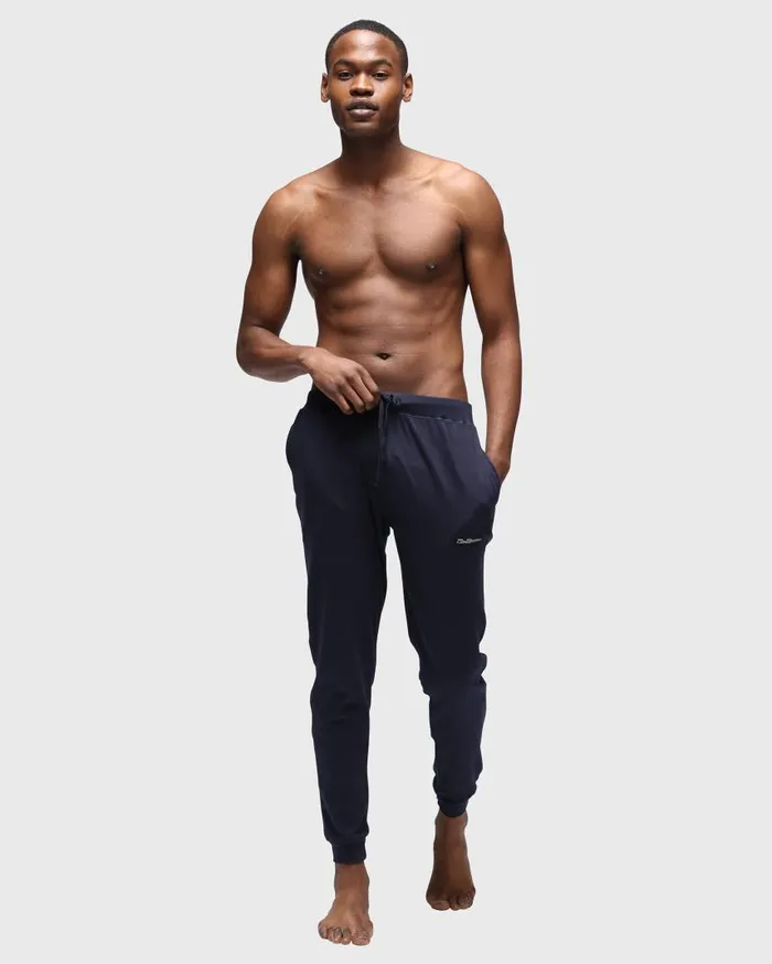 Men Ben Sherman Joggers and Track Pants Oliver Knit Lounge Pants 8211 Navy