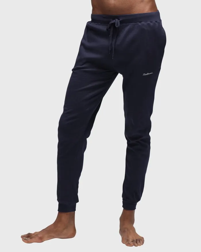 Men Ben Sherman Joggers and Track Pants Oliver Knit Lounge Pants 8211 Navy