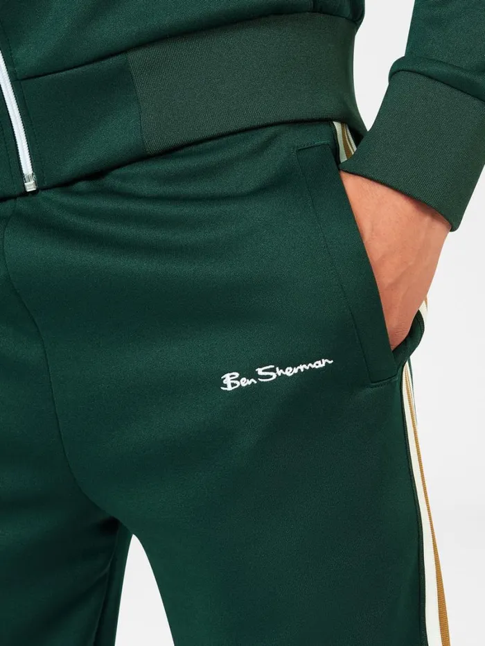Men Ben Sherman Joggers and Track Pants Signature House Taped Track Pant 8211 Dark Green