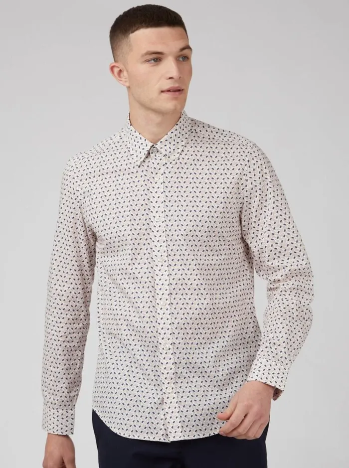 Men Ben Sherman Long Sleeve Shirts Mod Dash Print LongSleeve Shirt Men Ben Sherman Long Sleeve Shirts Mod Dash Print LongSleeve Shirt