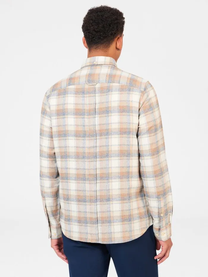 Men Ben Sherman Long Sleeve Shirts Twisted Yarn Check Shirt 8211 Sand Men Ben Sherman Long Sleeve Shirts Twisted Yarn Check Shirt 8211 Sand