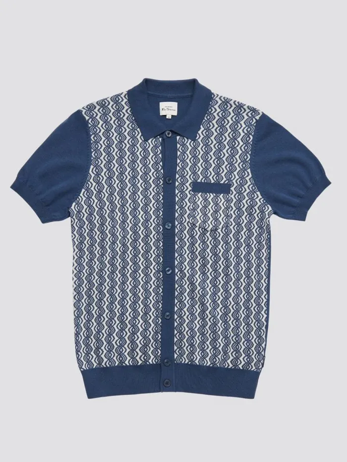 Men Ben Sherman Mod Knit Polos Geo Knit Polo Sweater Polo Blue Polo Shirt Men Ben Sherman Mod Knit Polos Geo Knit Polo Sweater Polo Blue Polo Shirt
