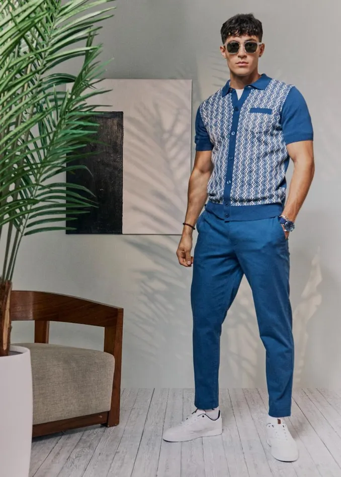 Men Ben Sherman Mod Knit Polos Geo Knit Polo Sweater Polo Blue Polo Shirt Men Ben Sherman Mod Knit Polos Geo Knit Polo Sweater Polo Blue Polo Shirt