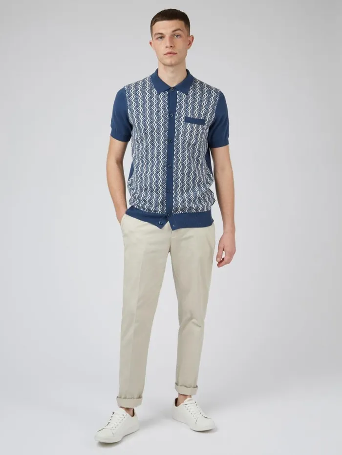 Men Ben Sherman Mod Knit Polos Geo Knit Polo Sweater Polo Blue Polo Shirt Men Ben Sherman Mod Knit Polos Geo Knit Polo Sweater Polo Blue Polo Shirt