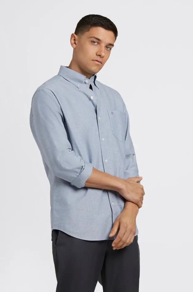 Men Ben Sherman Oxford Shirts Brighton Oxford Organic Shirt 8211 Navy