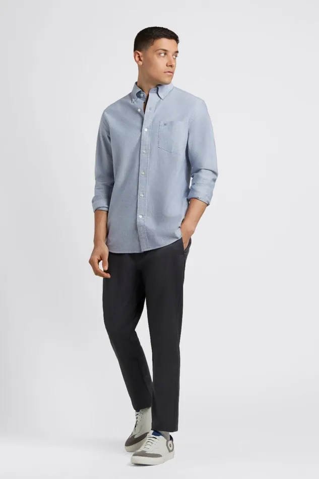 Men Ben Sherman Oxford Shirts Brighton Oxford Organic Shirt 8211 Navy