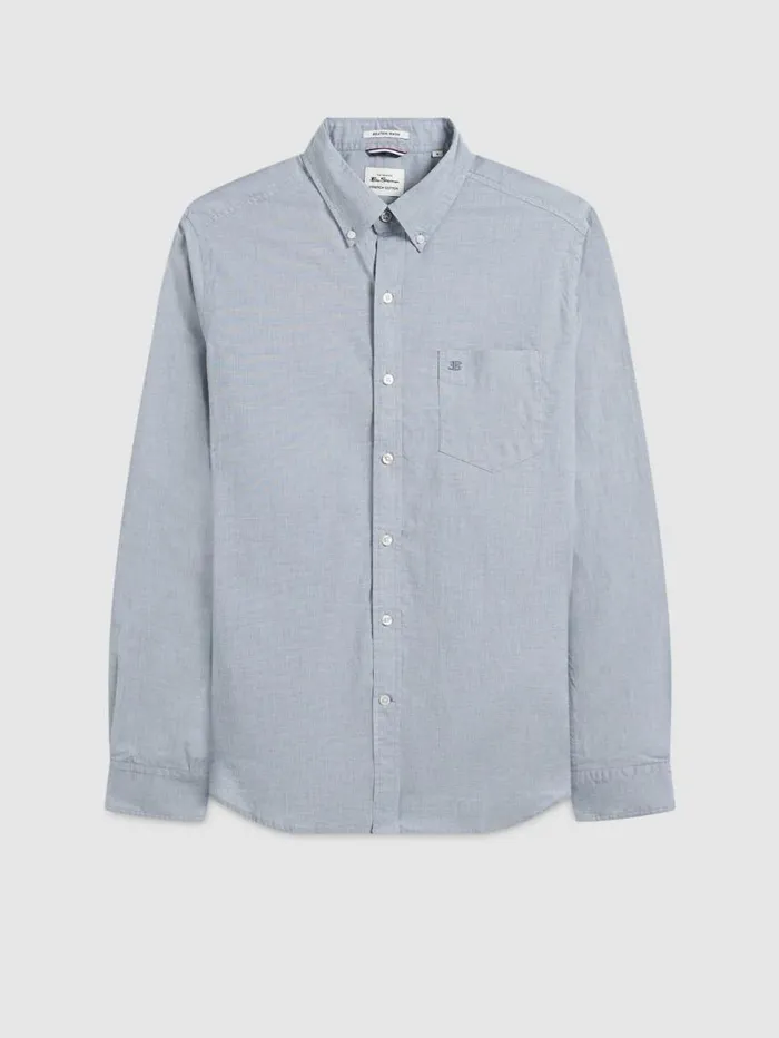 Men Ben Sherman Oxford Shirts Brighton Oxford Organic Shirt 8211 Navy