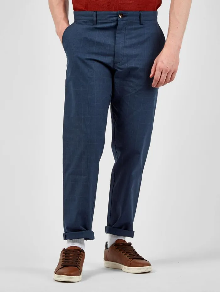 Men Ben Sherman Pants and Chinos Tonal CheckPrint SlimTaper Trouser 8211 Dark Blue Men Ben Sherman Pants and Chinos Tonal CheckPrint SlimTaper Trouser 8211 Dark Blue