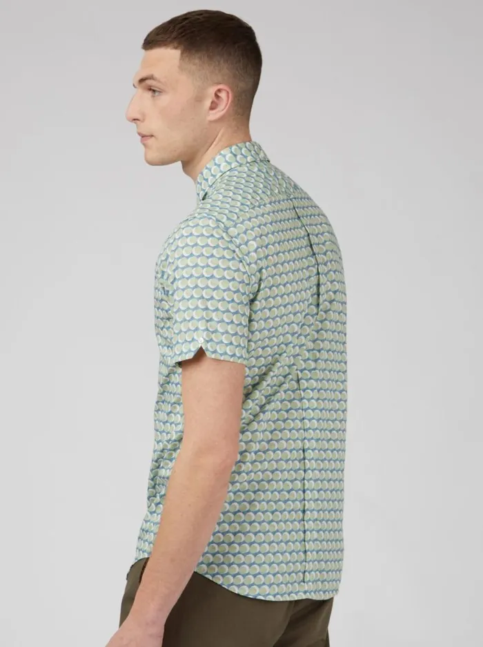 Men Ben Sherman Short Sleeve Shirts Watercolor Spot Print ShortSleeve Shirt Men Ben Sherman Short Sleeve Shirts Watercolor Spot Print ShortSleeve Shirt