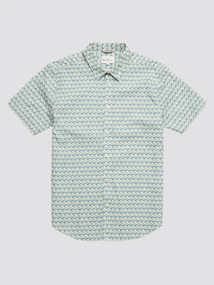 Men Ben Sherman Short Sleeve Shirts Watercolor Spot Print ShortSleeve Shirt Men Ben Sherman Short Sleeve Shirts Watercolor Spot Print ShortSleeve Shirt