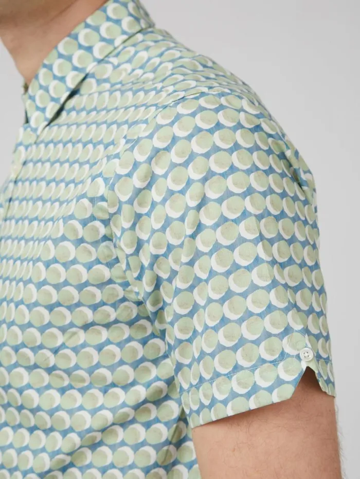 Men Ben Sherman Short Sleeve Shirts Watercolor Spot Print ShortSleeve Shirt Men Ben Sherman Short Sleeve Shirts Watercolor Spot Print ShortSleeve Shirt