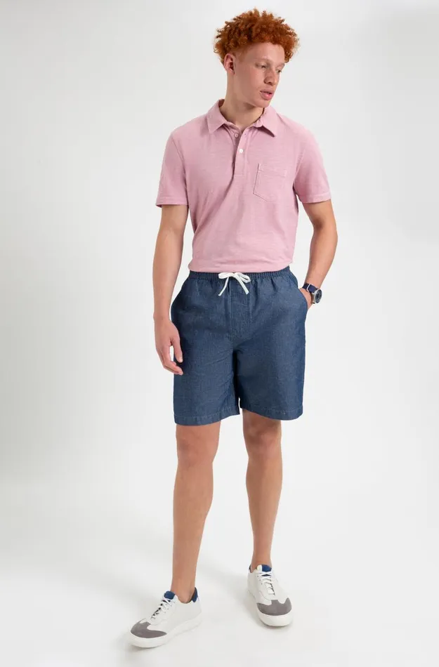 Men Ben Sherman Shorts Hastings Organic Chambray Chino Deck Short