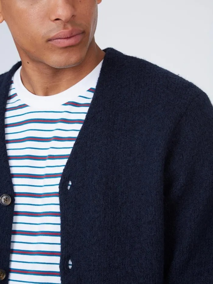 Men Ben Sherman Sweaters and Knits B By Textured Knit Cardigan 8211 Navy